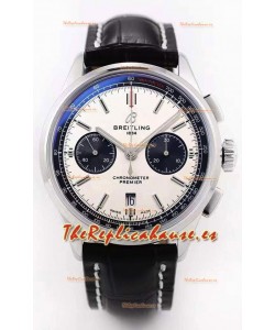 Breitling Chronomat B01 Edición Cronógrafo Suizo 42 Reloj Calidad Espejo 1:1 en Acero, Dial Blanco