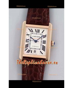 Cartier Tank Solo Reloj Suizo Automático chapado en Oro Rosado 31MM Ancho 