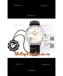 IWC Portofino Reloj Réplica Automático Calidad a Espejo 1:1 Dial Blanco Caja de Acero