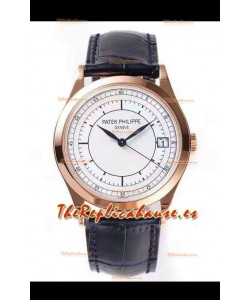 Patek Philippe Calatrava 5296 Dial Sector Reloj Réplica Suizo a espejo 1:1Oro Rosado Casing