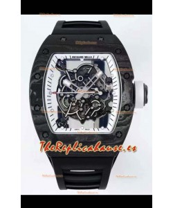Richard Mille RM055 Caja de Carbono Forjado Reloj Réplica a espejo 1:1 Correa Negra