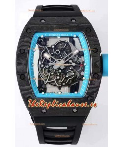Richard Mille RM055 Caja de Carbono Forjado Reloj Réplica a espejo 1:1 Correa Negra