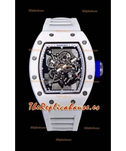 Richard Mille RM055 Caja Cerámica Reloj Réplica a espejo 1:1 Correa Blanca