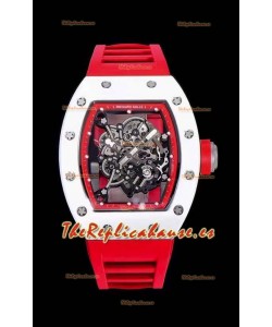 Richard Mille RM055 Caja Cerámica Reloj Réplica a espejo 1:1 en Correa Roja