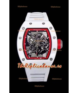 Richard Mille RM055 Caja Cerámica Reloj Réplica a espejo 1:1 Correa Blanca