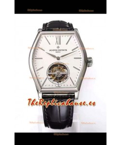 Vacheron Constantin Malte Tourbillon Reloj Réplica a Espejo 1:1 Acero Inoxidable Dial Blanco
