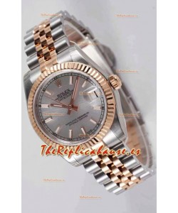 Rolex Datejust 31MM Movimiento Cal.3135 Movement Reloj Réplica Suizo Dial Gris Correa Jubilee - Reloj Ultimate Acero 904L