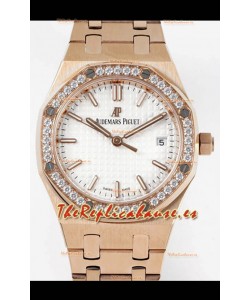 Audemars Piguet Royal Oak 34MM Reloj Suizo Automático Caja en Oro Rosado - Edición Réplica a Espejo 1:1