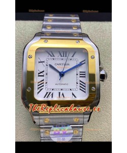 Santos De Cartier Réplica a Espejo 1:1 - 36MM Reloj Oro Amarillo de Dos Tonos