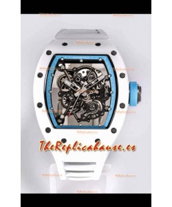 Richard Mille RM055 Caja Cerámica Blanca Reloj Réplica a Espejo 1:1 Correa Blanca