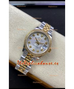 Rolex Datejust 278383 31MM Reloj Réplica Suizo en Acero 904L Oro Amarillo 2 Tonos Dial Perla Réplica a Espejo 1:1