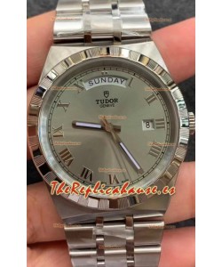 Tudor Reloj Edición Royal - Réplica Espejo 1:1 en Caja de Acero - Dial Romano Gris