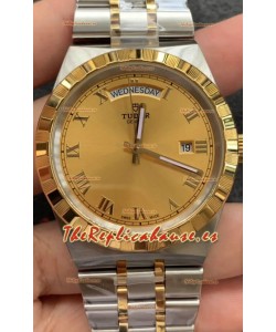 Tudor Reloj Edición Royal - Réplica Espejo 1:1 en Caja en Dos Tonos - Dial Romano Oro