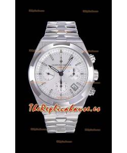 Vacheron Constantin Overseas Chronograph Dial Blanco Reloj Réplica Suizo - Correa de Acero Inoxidable