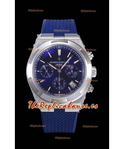 Vacheron Constantin Overseas Cronógrafo Dial Azul Reloj Réplica Suizo - Correa en Goma