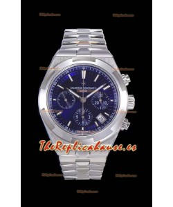 Vacheron Constantin Overseas Cronógrafo Dial Azul Reloj Réplica Suizo - Correa de Acero Inoxidable