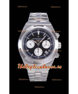Vacheron Constantin Overseas Cronógrafo Dial Negro Reloj Réplica Suizo - Correa en Acero Inoxidable
