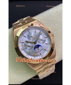 Vacheron Constantin Overseas Calendario Perpetuo Dial Acero Ultra-Fino Caja Oro Rosado Réplica