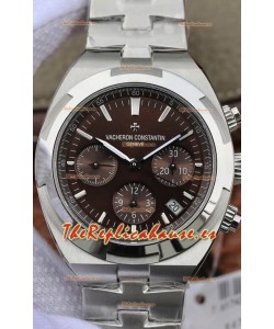 Vacheron Constantin Overseas Cronógrafo Dial Marrón Reloj Réplica Suizo - Correa Acero Inoxidable
