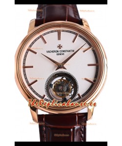 Vacheron Constantin Traditionelle Swiss Tourbillon Oro Rosado Reloj Réplica Espejo 1:1 