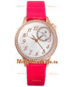 Vacheron Constantin Egerie Muse Caja Oro Rosado en Dial Blanco Réplica Suiza