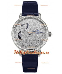 Vacheron Constantin Traditionelle Moon Phase Diamantes Pavimentados Oro Rosado Réplica Suiza 