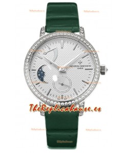 Vacheron Constantin Traditionelle Moon Phase Dial Blanco Caja Acero Réplica Suiza