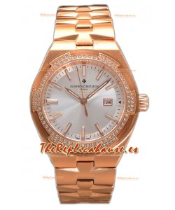 Vacheron Constantin Overseas Oro Rosado Dial Acero 35MM Reloj Réplica Suiza 