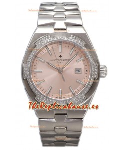 Vacheron Constantin Overseas Caja Acero Dial Rosado 35MM Reloj Réplica Suiza 
