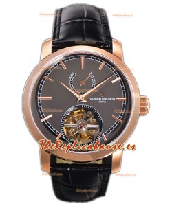 Vacheron Constantin Traditionelle 14-Day Tourbillon Dial Gris Oro Rosado Reloj Réplica Espejo 1:1 
