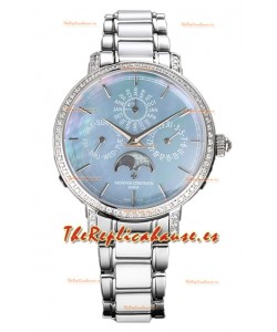 Vacheron Constantin Traditionelle Perpetual Calendar Ultra-Thin Acero Azul Perla Réplica Suiza 