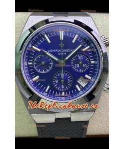 Vacheron Constantin Overseas Cronógrafo Acero 904L Dial Azul Reloj Réplica Suizo - Correa de Goma