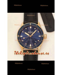 Blancpain Fifty Fathoms BATHYSCAPHE Reloj Réplica Suizo a espejo 1:1 Oro Rosado