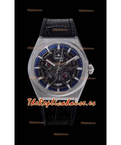 Zenith Defy Classic Skeleton 41 mm Titanio Reloj Réplica Suizo Hombres - Correa de Piel Negro