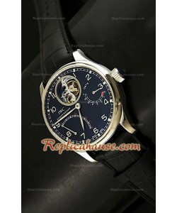 IWC Portuguese 7 Días Reloj con Tourbilon Genuino Australiano y Esfera de color Negro