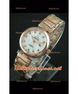 Omega Ladymatic Swiss Réplica en oro rosado – 1:1 réplica espejo