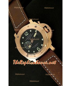 Panerai Lumenor Reloj de Oro Rosa Sumergible con Esfera de color Negro - 47MM 