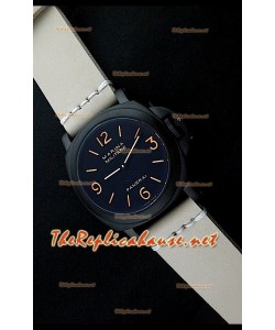 Panerai Lumenor Marena Black Seal Reloj Suizo en PVD Correa Bronzeada