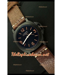 Panerai Lumenor Base 44MM Reloj Suizo en Correa Marrón Oscura