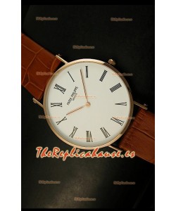 Patek Phipippe Calatrava Ultra-delgado Réplica Japonesa en Oro Rosado 