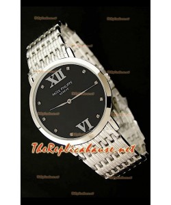 Patek Philippe Reloj Japonés de Cuarzo en Acero Inoxidable - 38MM Esfera de color Negro