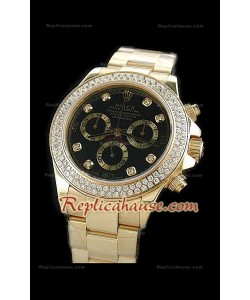 Rolex Daytona Reloj Suizo de Oro con Diamantes en Bisel