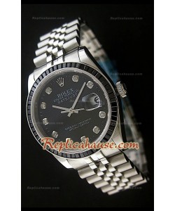 Rolex Datejust Reproducción Reloj Suizo con Esfera de color Negro