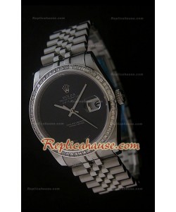 Rolex Datejust Reproducción Reloj Suizo con Esfera de color Negro