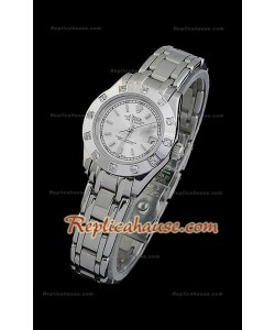 Rolex Datejust Reproducción Reloj Suizo para Señoras con Esfera Metálica