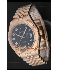 Rolex Datejust Réplica Reloj Japonés en Oro Rosa