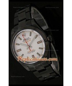 Réplica Reloj Suizo Rolex Edición  Milgauss Blackout  con Esfera Blanca