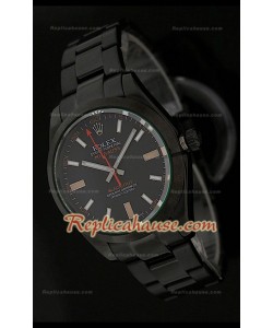 Réplica Reloj Suizo Rolex Edición Milgauss Blackout con Esfera de color Negro