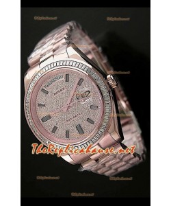 Rolex Daydate II Reloj Suizo - 41MM en Oro Rosa y Diamantes cuadrados en Bisel 