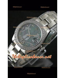 Reloj japonés Rolex Datejust para damas con estuche de 31 mm. 
